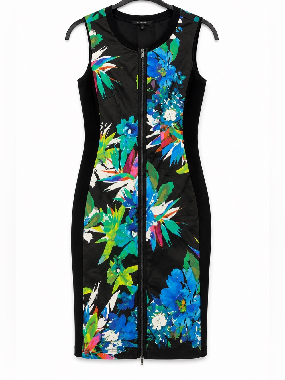 Elie Tahari Tropical Floral Zip Front Sheath Dress